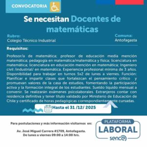 Docentes de matemáticas - Antofagasta