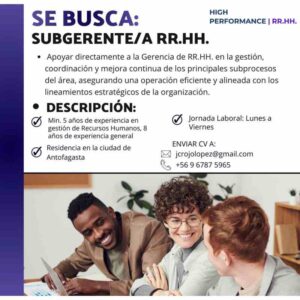 Subgerente/a RR.HH.