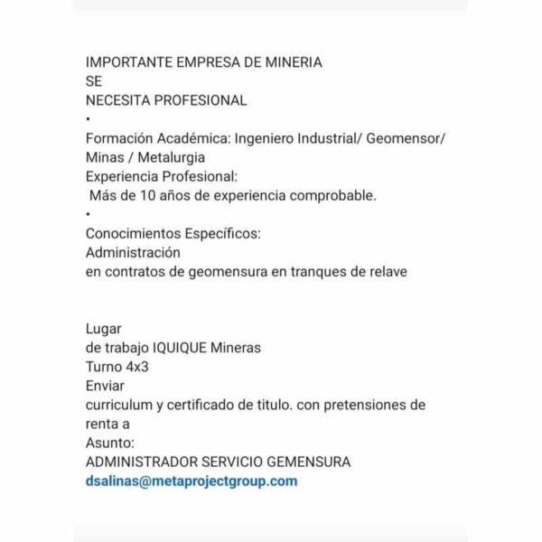 Administrador Servicio Geomensura