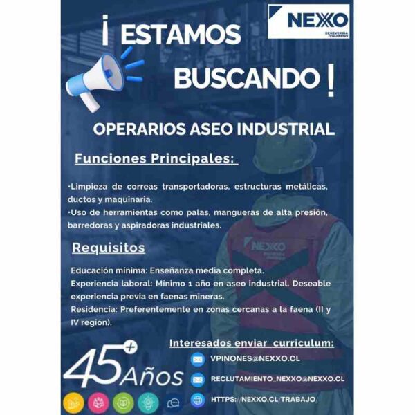 Operarios de Aseo Industrial