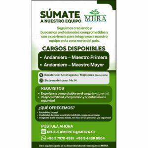 Oportunidades MITRA: Andamiero y Maestro Mayor