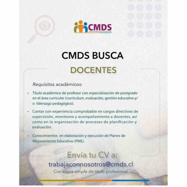 CMDS busca docentes