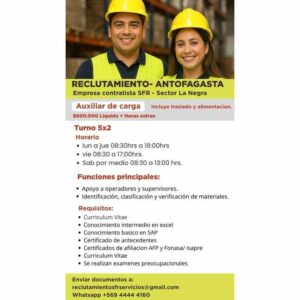 Auxiliar de carga - Antofagasta