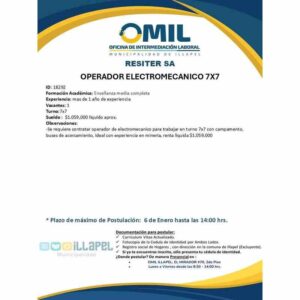 Operador electromecánico 7x7