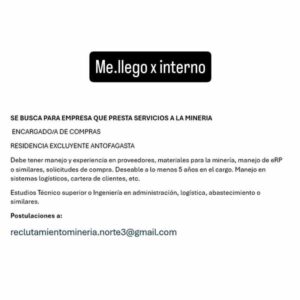 Encargado/a de compras - minería
