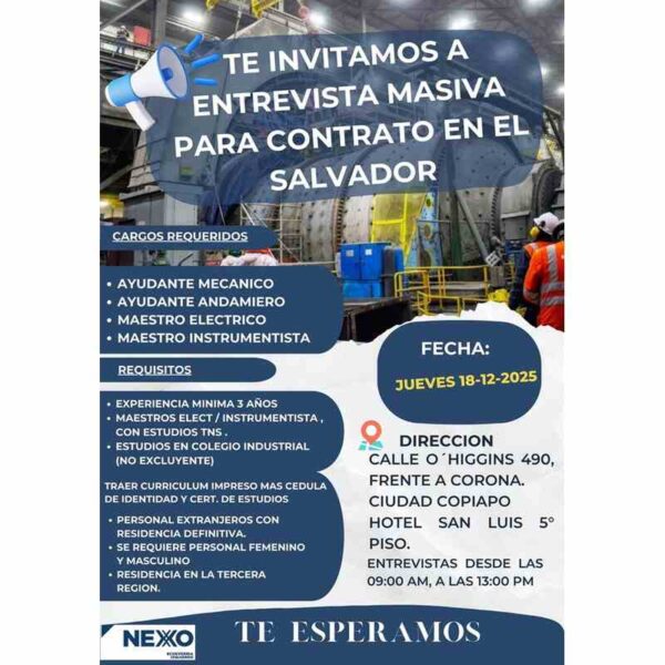 Entrevista masiva para contrato en El Salvador