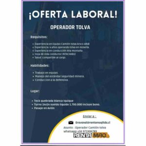 Oferta laboral: Operador Tolva
