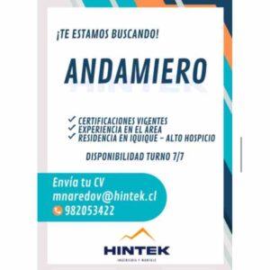 Andamiero - Hintek Ingeniería y Montaje, Iquique