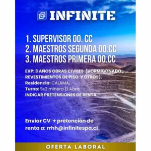 Supervisor de Obras Civiles / Maestros de Obras Civiles (Calama) – Minería El Abra