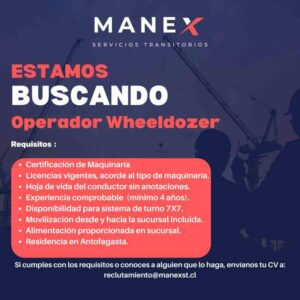 Operador/a Wheeldozer - Antofagasta