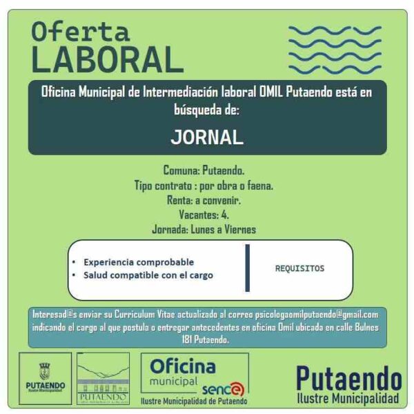 Jornal - obra o faena en Putaendo (OMIL)