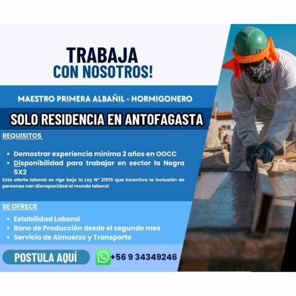Maestro Primera Albañil - Hormigonero