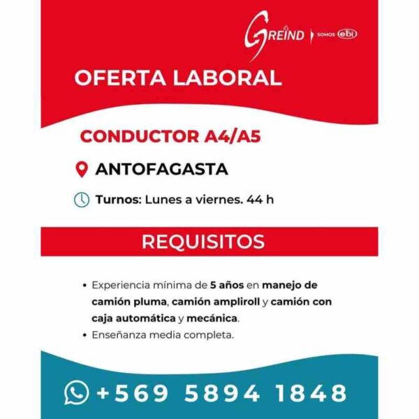 Conductor A4/A5 - Antofagasta