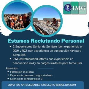 Estamos Reclutando Personal – Sonda y Conductores (Turnos 8x6) - IMG LTDA