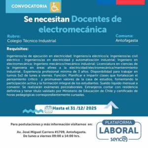 Se necesitan Docentes de electromecánica