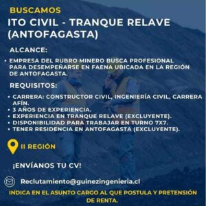 ITO Civil - Tranque Relave (Antofagasta)