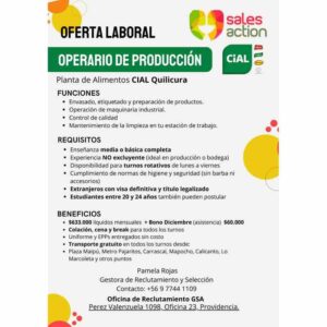 Operario de Producción - CIAL Quilicura