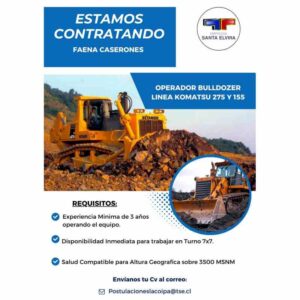 Operador Bulldozer KOMATSU 275 y 155 - Faena Caserones