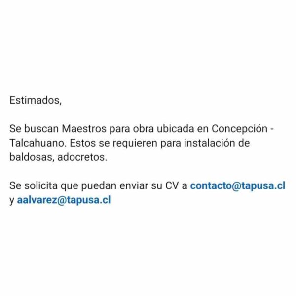 Maestros para obra en Concepción - Talcahuano
