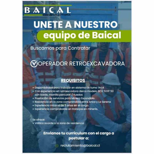Operador Retroexcavadora - Minería
