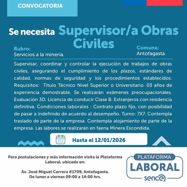 Supervisor/a Obras Civiles
