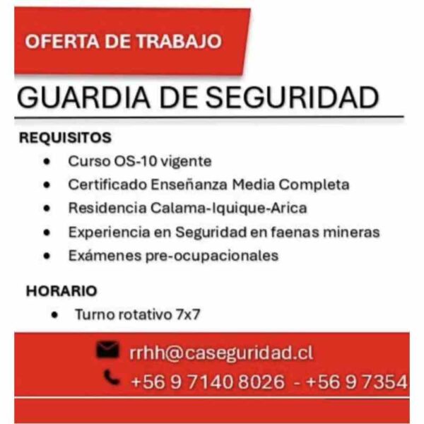 guardia de seguridad - oferta