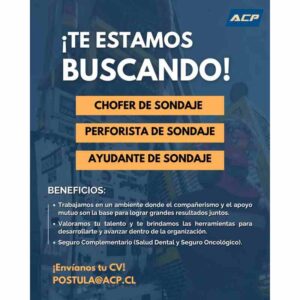 Buscamos personal para sondaje: chofer, perforista y ayudante