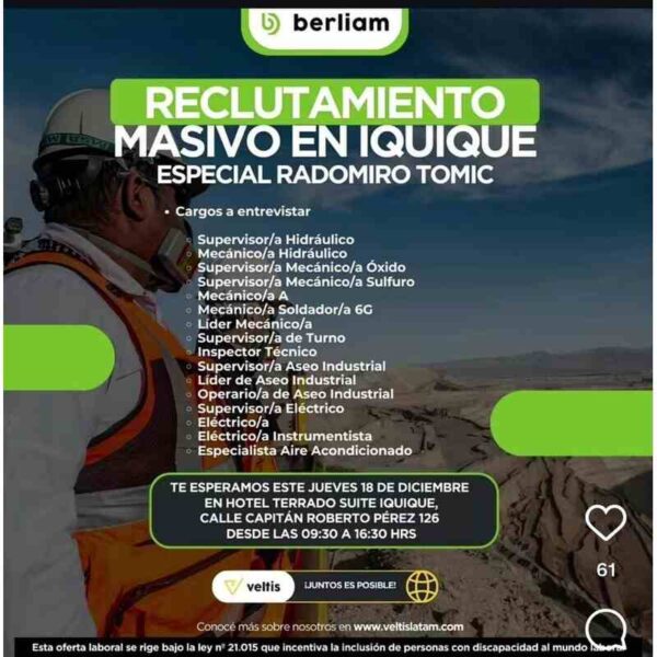 Reclutamiento masivo en Iquique - Radomiro Tomic