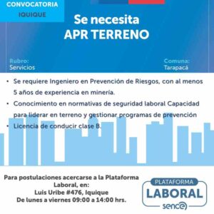 Se necesita APR TERRENO