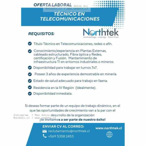 Técnico en Telecomunicaciones para Minería