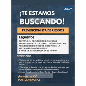 Prevencionista de Riesgos SERNAGEOMIN B