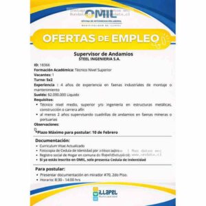 Supervisor de Andamios Illapel