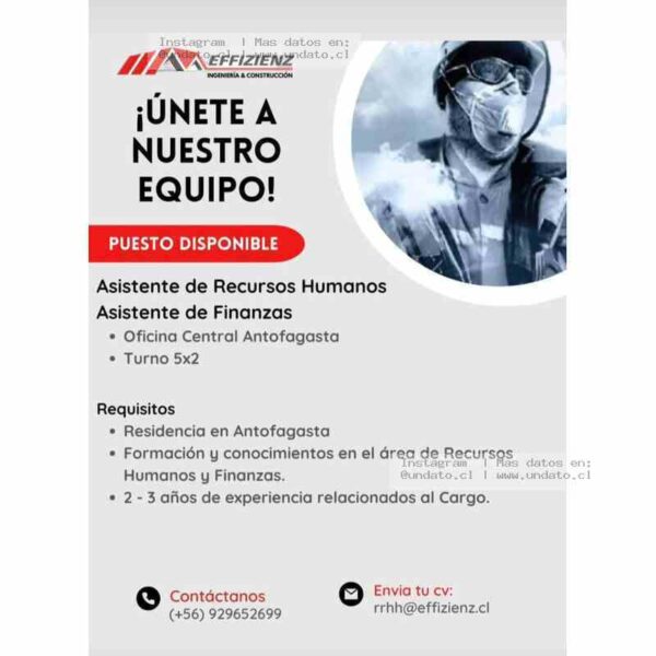 Asistente de RRHH y Finanzas - Antofagasta