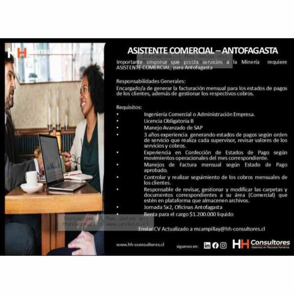 Asistente Comercial Antofagasta