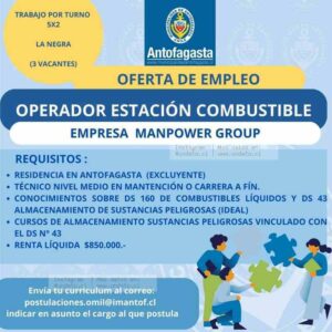 Operador De Estación De Combustible — Antofagasta