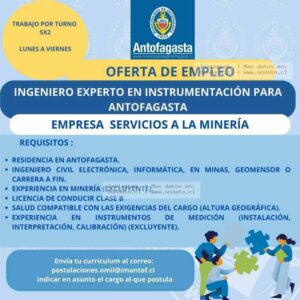 Ingeniero Experto en Instrumentación – Antofagasta