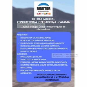 Conductor/a Operador/a – Calama