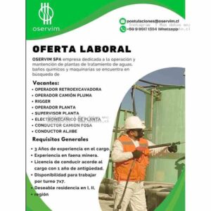 Oferta OSERVIM SPA Puestos de Planta