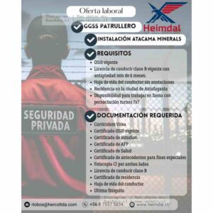 Guardia de Seguridad Privada 7x7 Antofagasta