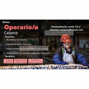 Operario/a Calama 4x4 Enaex