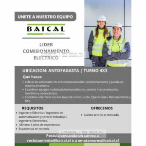 Líder de Precomisionamiento Eléctrico - Antofagasta