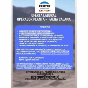 Operador Planta Faena Calama