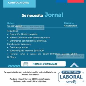 Se Necesita Jornal – Construcción, Antofagasta