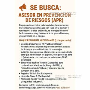 Asesor en Prevención de Riesgos (APR)