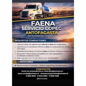 Conductor A5 para Faena Minera Antofagasta