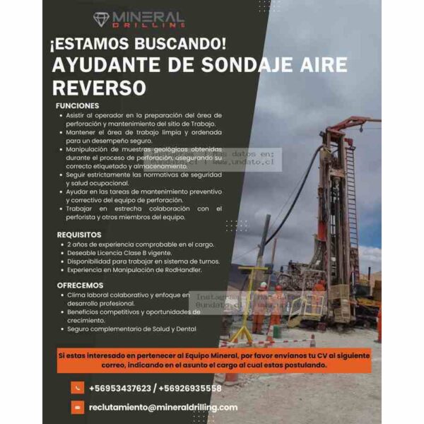 Ayudante de Sondeo Aire – Minería