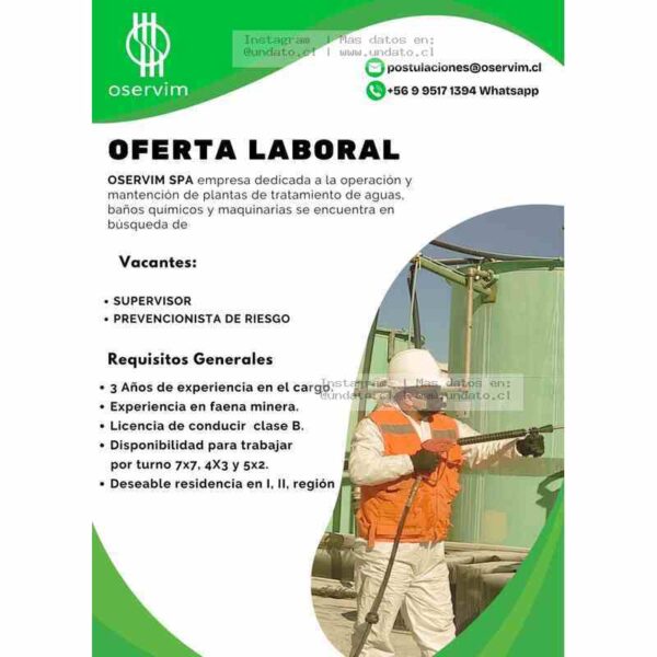 Oferta Laboral OSERVIM SPA