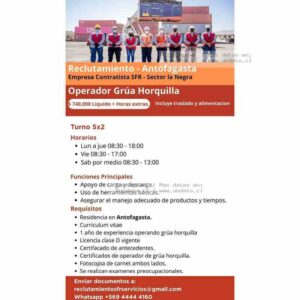 Operador Grúa Horquilla en Antofagasta