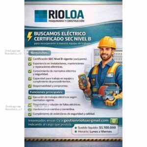 Eléctrico Certificado SEC Nivel B