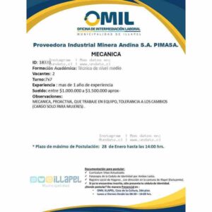 Mecánica 7x7 para Mujeres Illapel